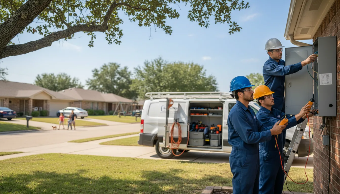 Certified electrician providing emergency electrical services in Dale, TX